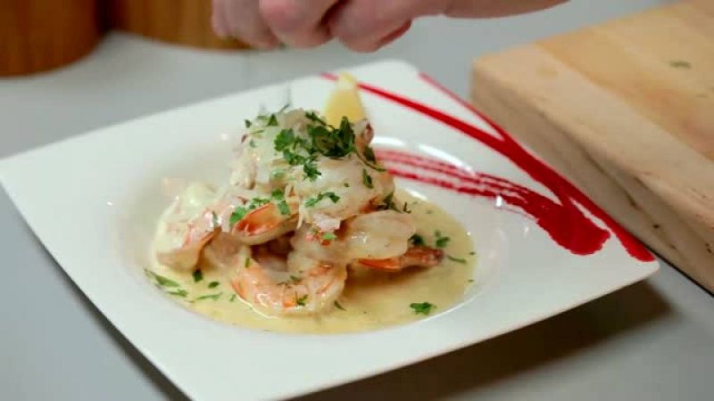 القريدس بالثوم