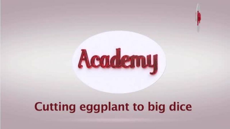Lesson: Cutting eggplant to big dice - Fatafeat Academy - Fatafeat