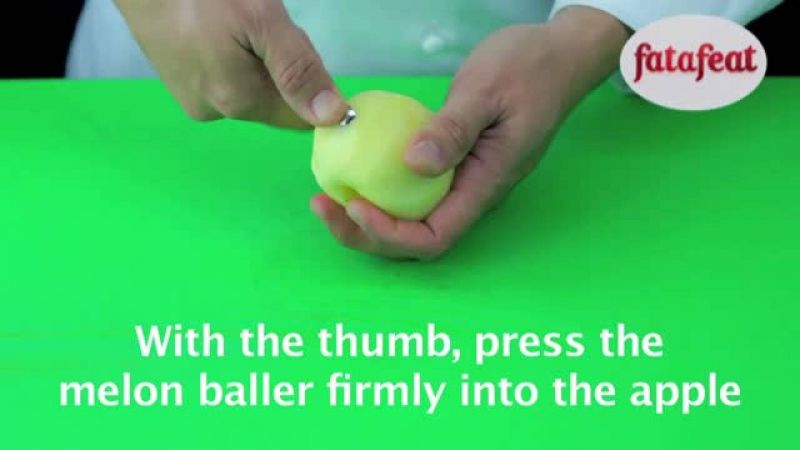 Lesson: Cutting apples into small balls - Fatafeat Academy - Fatafeat