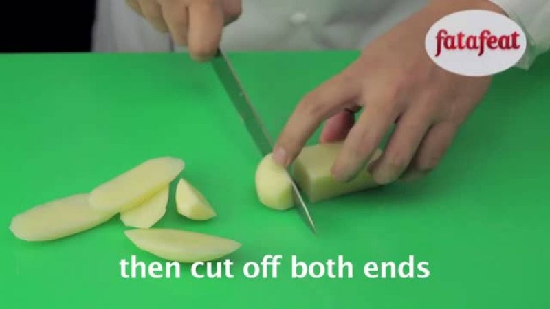 Lesson: Cutting potatoes into thin sticks (Julienne) - Fatafeat Academy - Fatafeat
