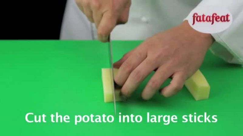 Lesson: cutting potatoes into thin quarters (paysanne) - Fatafeat Academy - Fatafeat